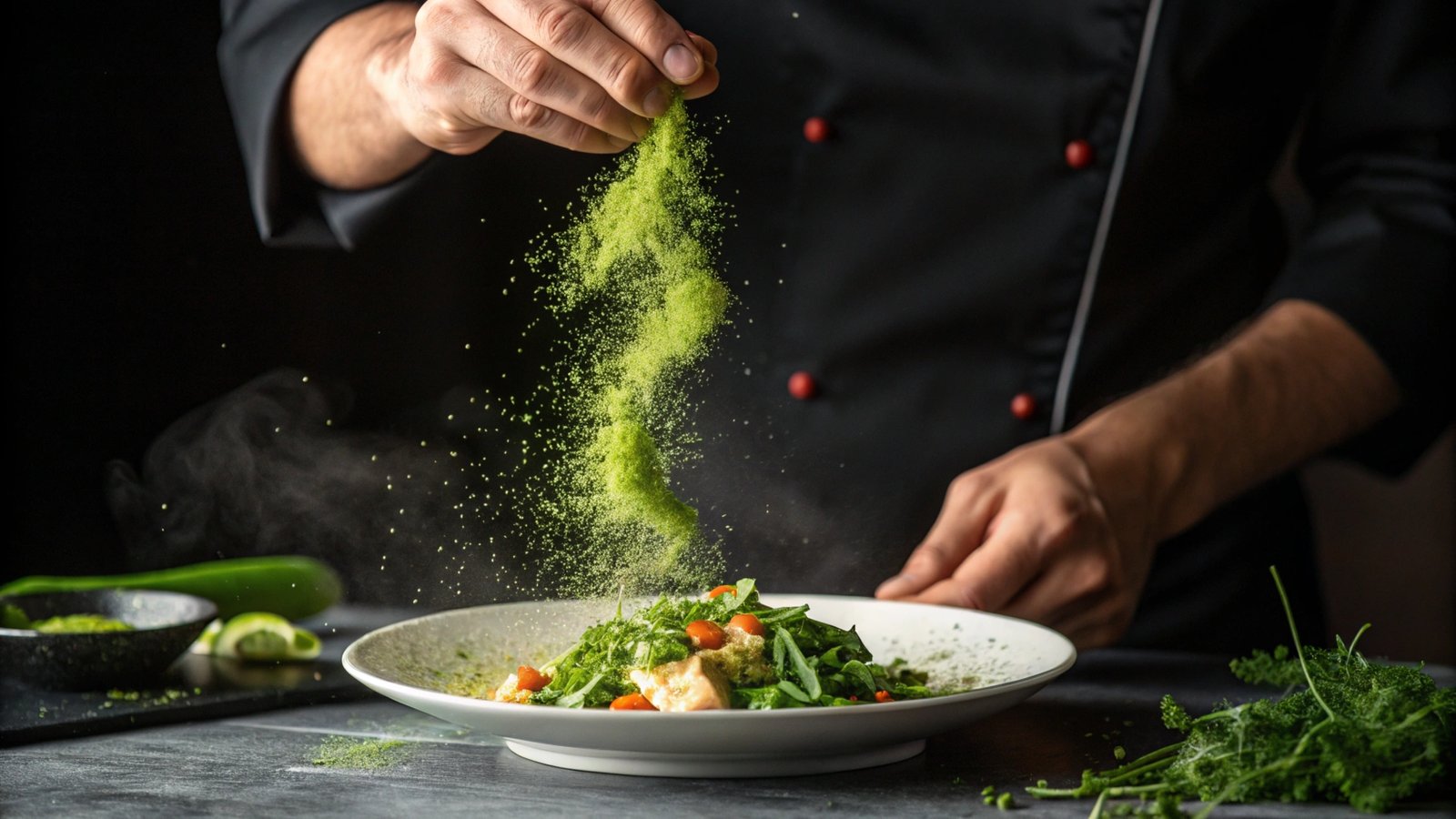 Herb Dust Garnish Technique